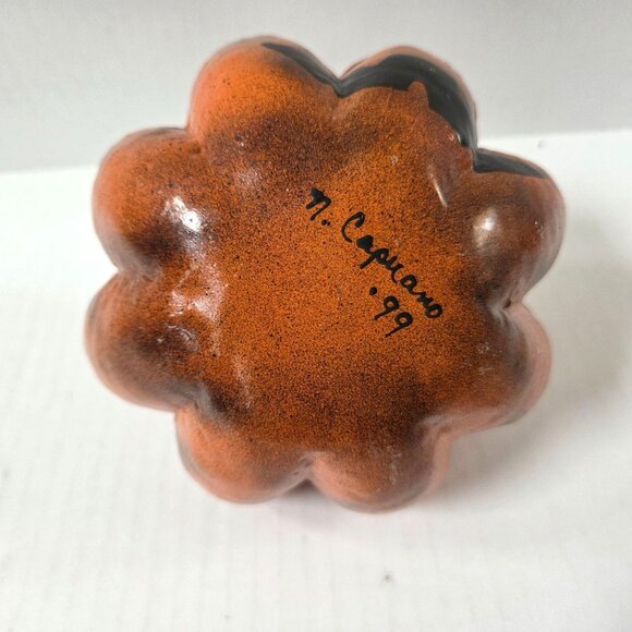 Folk Art Hand Painted Metal Halloween Decor Pumpkin Jack O Lantern Nancy Capuano - Picture 10 of 10